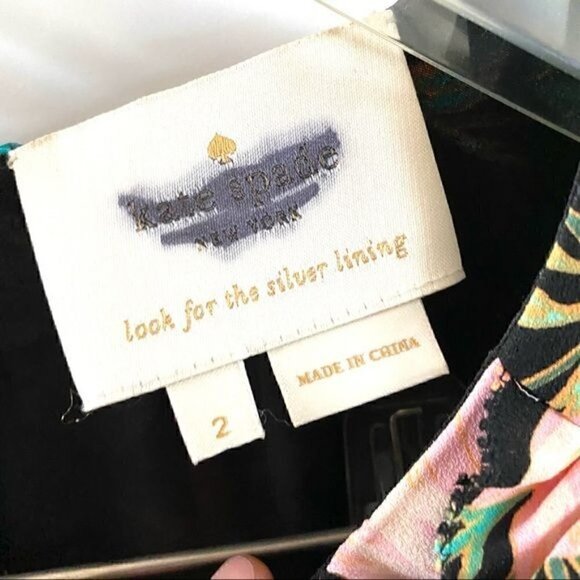 Kate Spade Black Peony Floral Picnic Perfect Blossom Cold Shoulder Mini Dress 2 - Picture 7 of 8